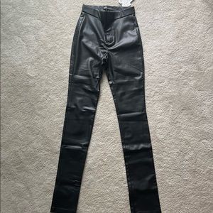 Zara Extra Long Faux Leather Leggings